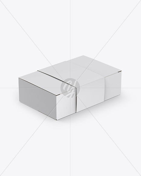 Box with Label Mockup - Half Side View (High Angle Shot)