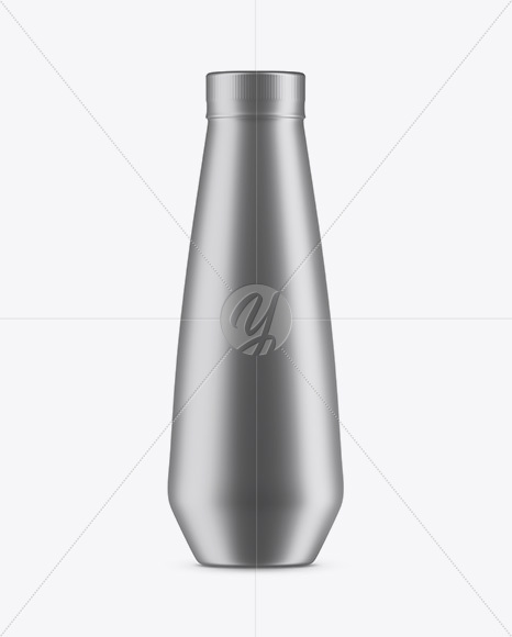 Plastic Bottle In Matte Metallic Shrink Sleeve Mockup