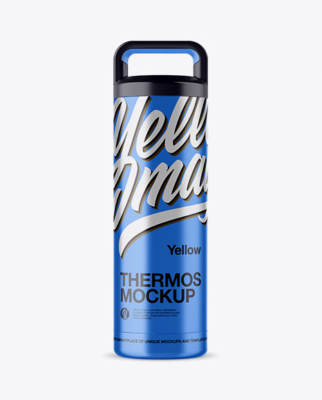 Metallic Thermos Mockup - Mockup termo