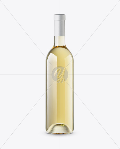 Clear Glass White Wine Bottle Mockup