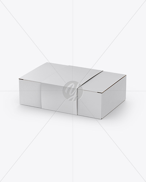 Box with Label Mockup - Half Side View (High Angle Shot)