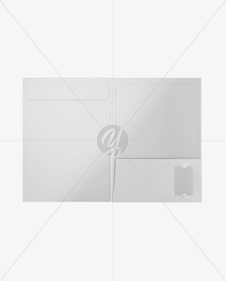 Matte Folder W/ Papers and Envelope Mockup