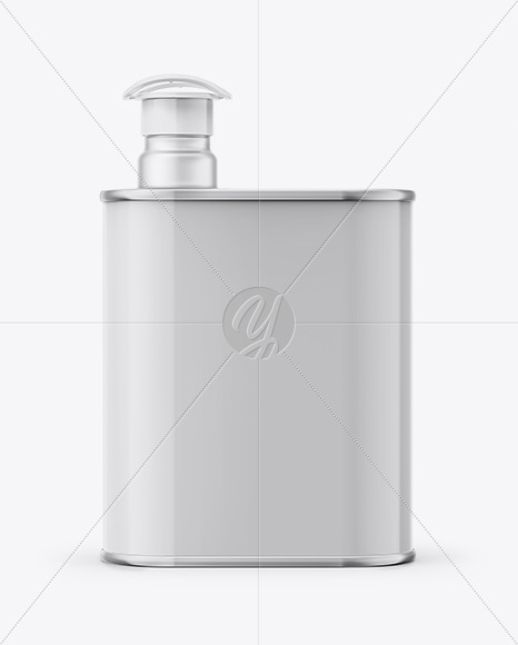 1L Opened Square Tin Can Mockup