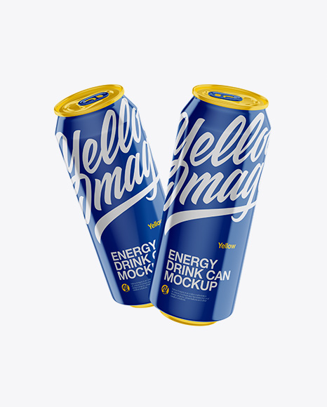 Two 500ml Glossy Aluminium Cans Mockup - Brick+Backgrounds+Beer+Can+Mockup+/+Mockups:+50cl/16.9oz+Beer+Mockup+Background+:+You+can+use+...