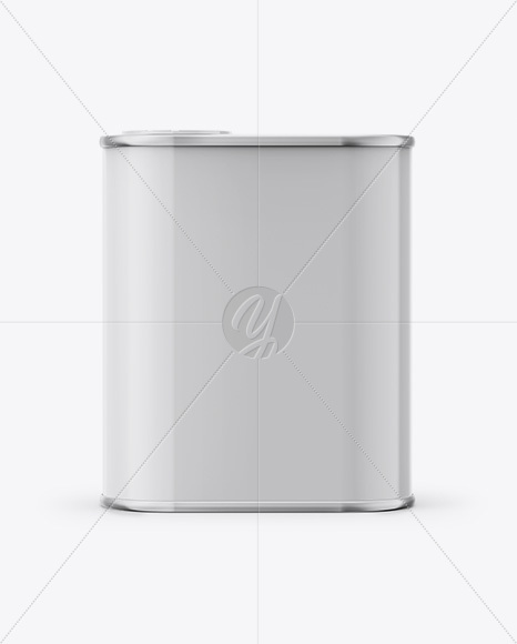 1L Closed Square Tin Can Mockup