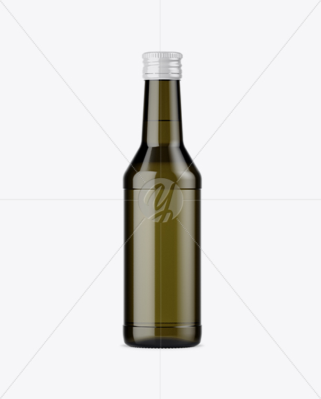 Antique Green Glass Bottle Mockup