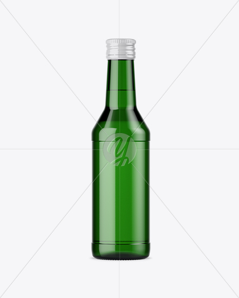 Green Glass Bottle Mockup