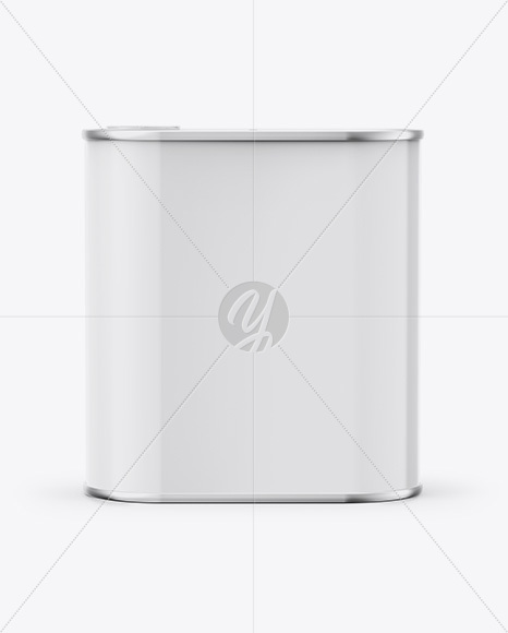 4L Closed Square Tin Can Mockup