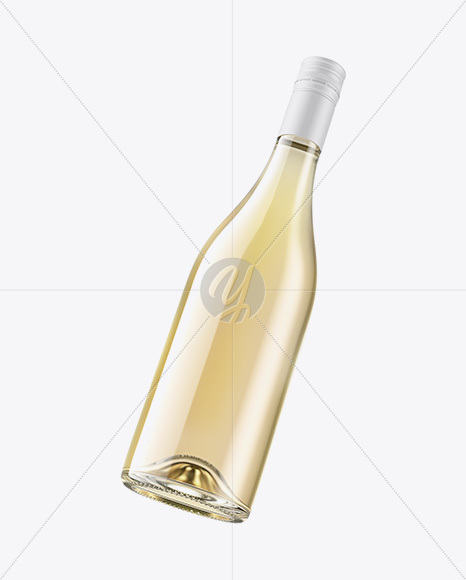 Clear Glass White Wine Bottle Mockup