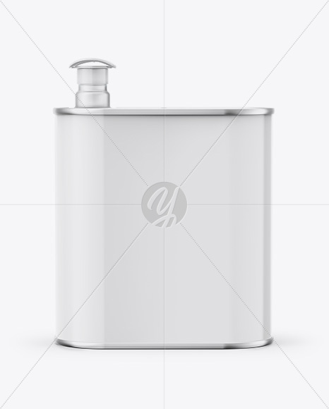 4L Opened Square Tin Can Mockup