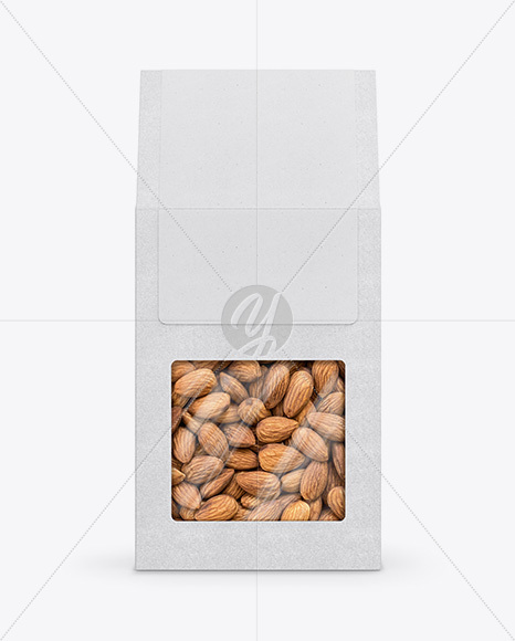 Kraft Paper Box W/ Almonds - Front View Kraft Paper Box W/ Almonds - Front View