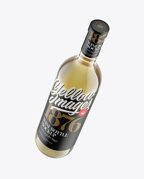 Clear Glass White Wine Bottle Mockup