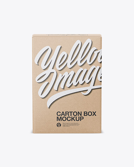 Kraft Box Mockup - Front View