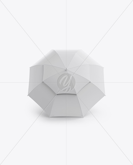 Open Double Umbrella Mockup - Top View