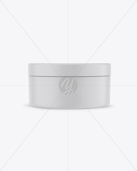 Matte Plastic Cosmetic Jar Mockup - Front View