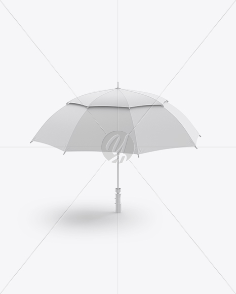 Open Double Umbrella Mockup - Front View