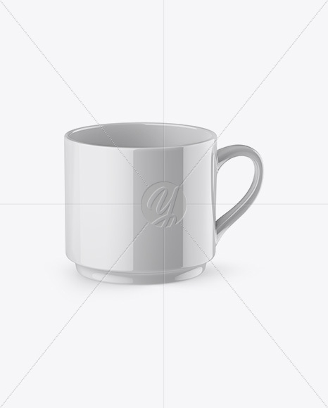 Glossy Cup Mockup - High-Angle Shot