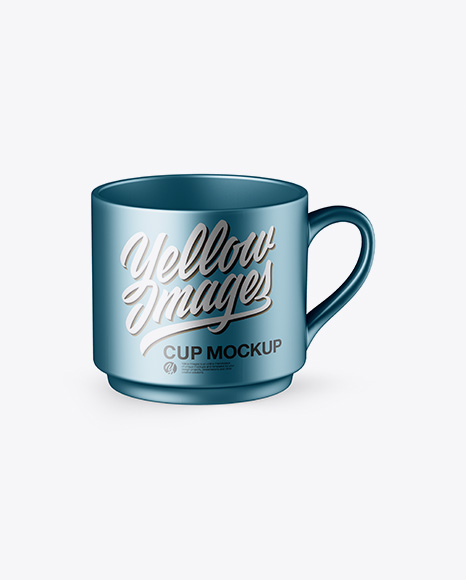 Matte Metallic Cup Mockup - High Angle - Mug mockups