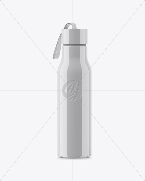 Glossy Plastic Reusable Water Bottle Mockup