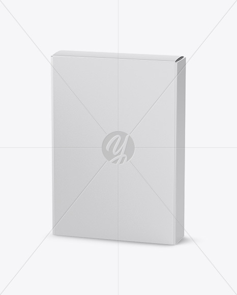 Glossy Carton Box Mockup - Half Side View (High-Angle Shot)