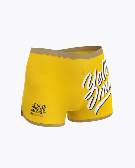 Fitness Shorts Mockup - Half Side View - Mesh shorts mockup