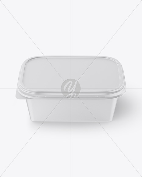 Matte Plastic Container Mockup - Front View (High-Angle Shot)