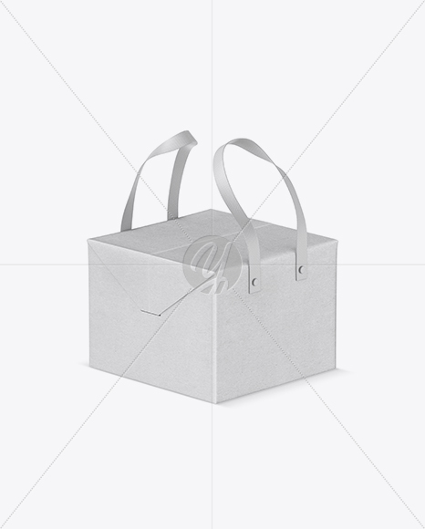 Kraft Paper Box With Handles Mockup - Half Side View