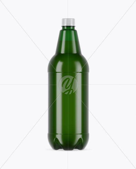 Green PET Beer Bottle Mockup