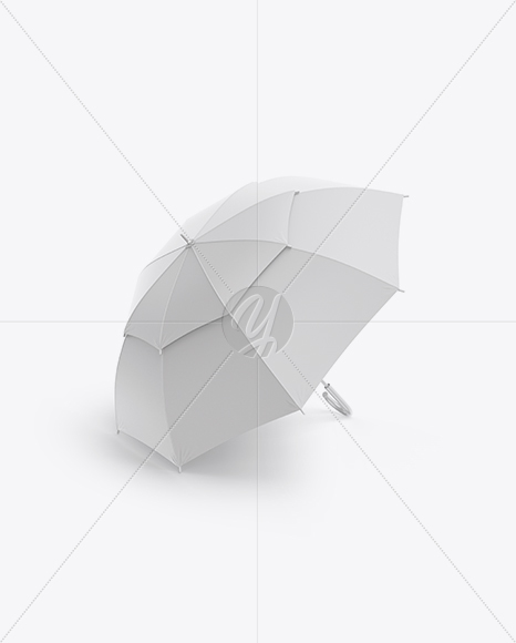 Open Double Umbrella Mockup - Half Side View