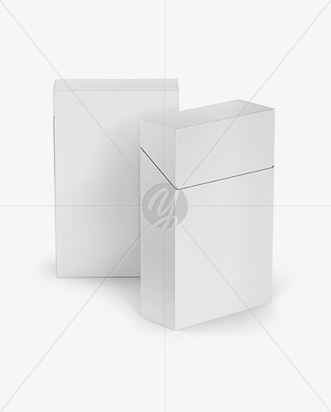 Two Flip-top Hard Cigarette Packs Mockup Two Flip-top Hard Cigarette Packs Mockup