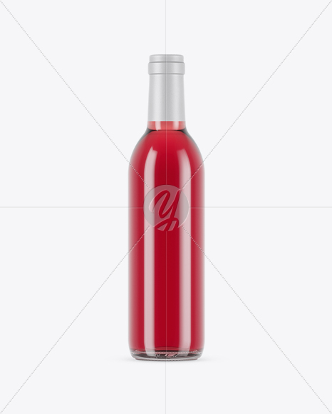 375ml Clear Glass Pink Wine Bottle Mockup