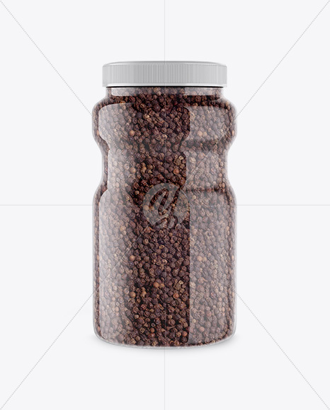 Plastic Jar with Black Pepper Mockup