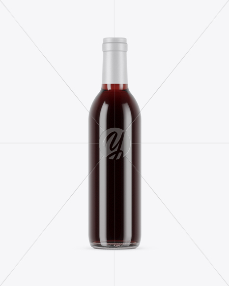 375ml Clear Glass Red Wine Bottle Mockup