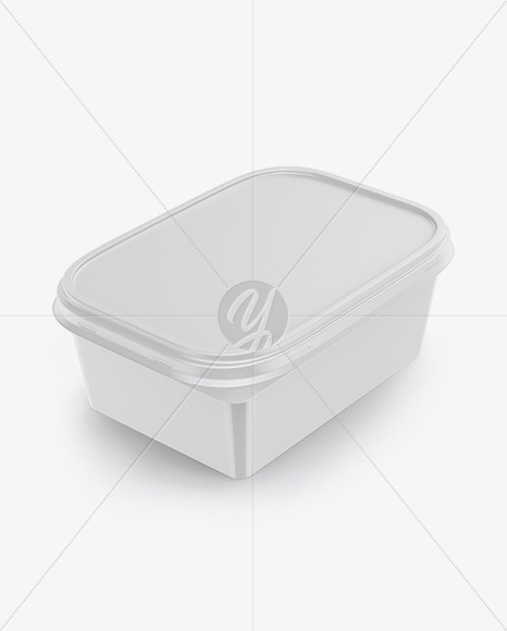 Matte Plastic Container Mockup - Half Side View (High-Angle Shot)