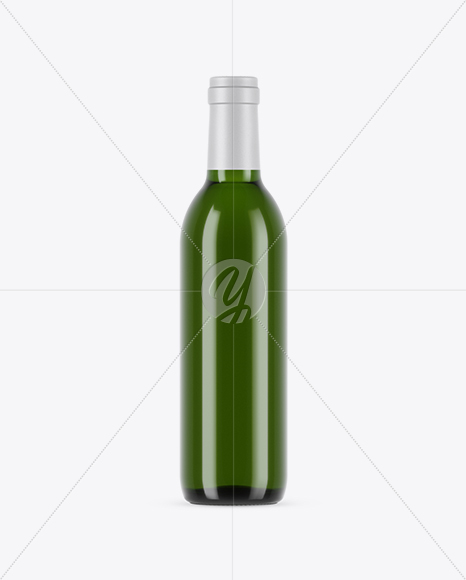 375ml Green Glass White Wine Bottle Mockup