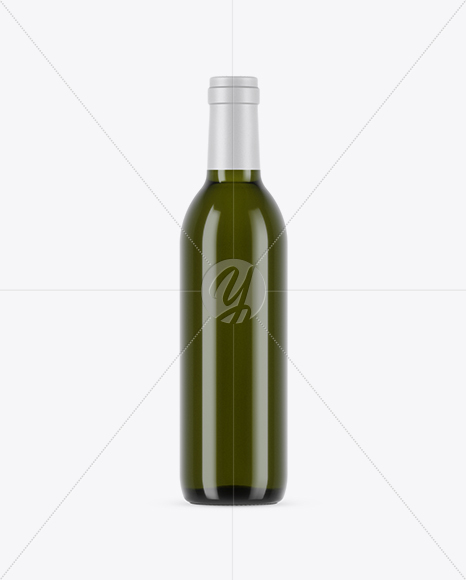 375ml Antique Green Glass White Wine Bottle Mockup