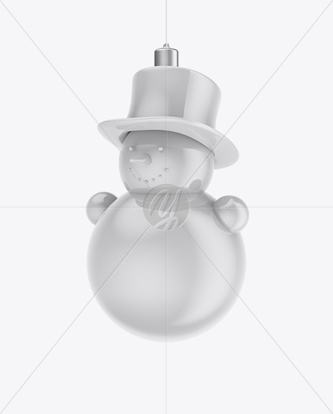 Glossy Christmas Snowman Toy Mockup - Half Side View