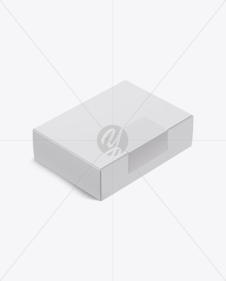 Matte Paper Box W/ Label Mockup - Half Side View (High-Angle Shot)