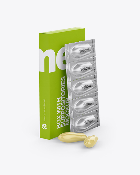 Box With Suppositories Mockup - Half Side View - Free Download Images