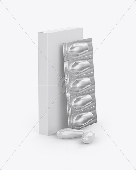 Box With Suppositories Mockup - Half Side View