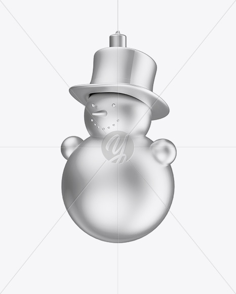 Metallic Christmas Snowman Toy Mockup - Half Side View - Free Download