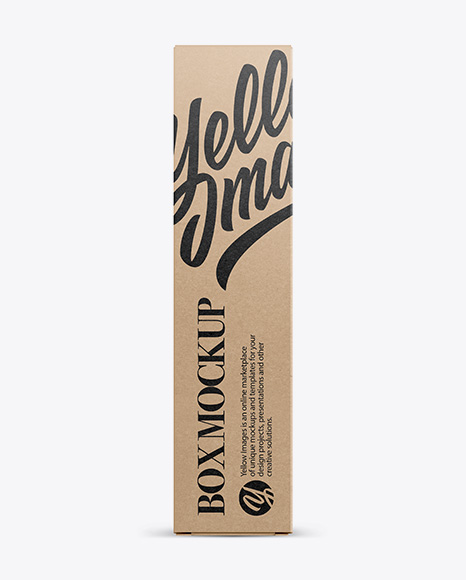 Kraft Paper Box Mockup - Front View