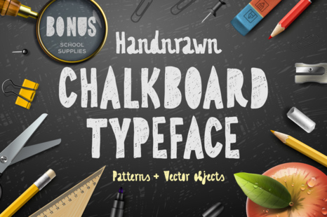 Chalkboard typeface - Doodle character