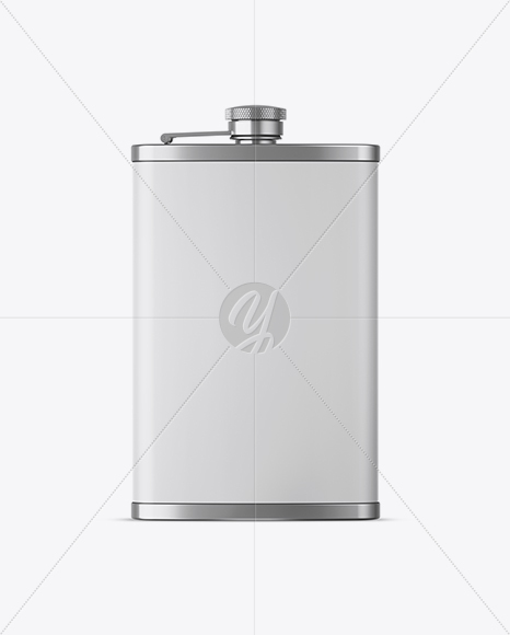 Steel Flask With Matte Wrap Mockup - Front View