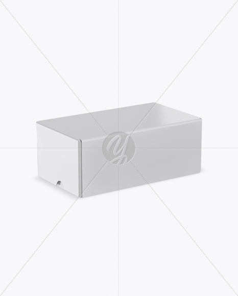 Glossy Kraft Paper Box Mockup - Half Side View