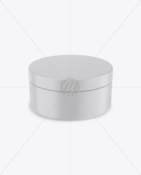 Matte Plastic Cosmetic Jar Mockup - Front View (High Angle Shot)