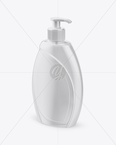 Plastic Soap Bottle Mockup - Half Side View (High-Angle Shot)