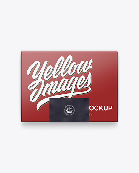 Matte Paper Box W Label Mockup - Top View - Top+label