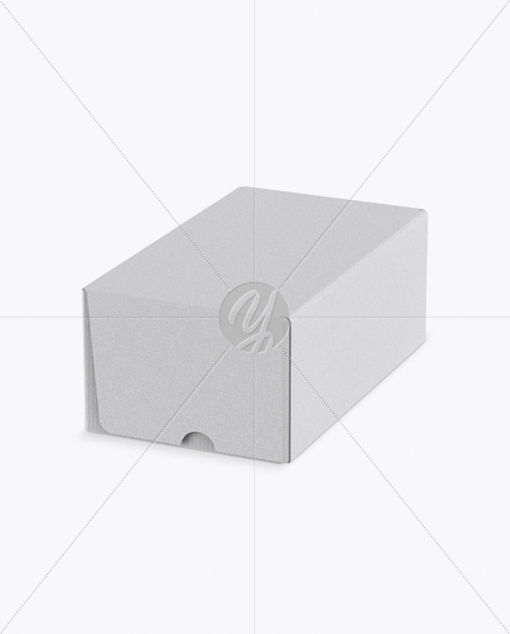 Matte Kraft Paper Box Mockup - Half Side View