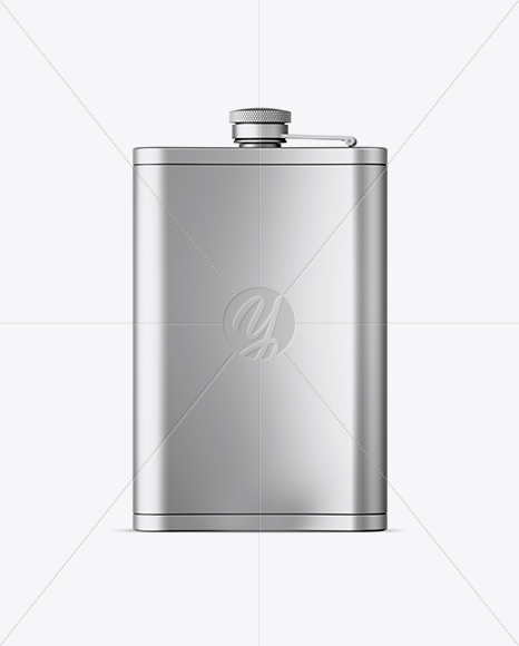 Matte Steel Flask Mockup - Back View